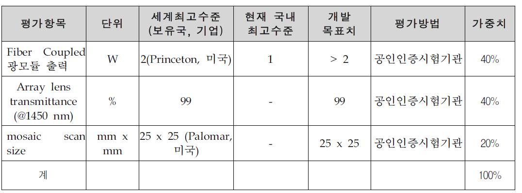 개발기술 평가항목