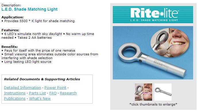 Rite-lite사의 휴대용 Shade Matching Light