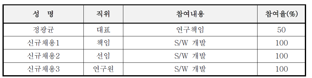 인력 투입계획