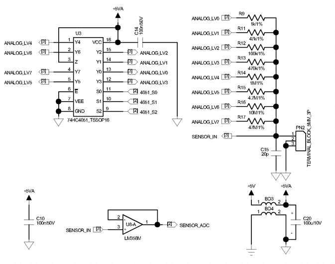 센서제어장치의 Sensor Part Circuit Diagram