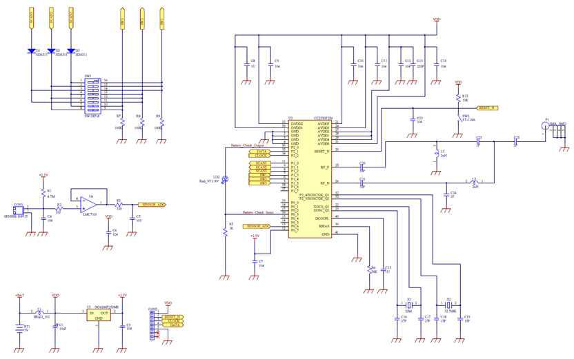 Zigbee Sensor Device Part 전체 회로도