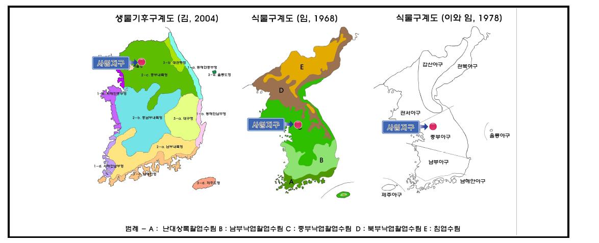 한국식물구계구분도