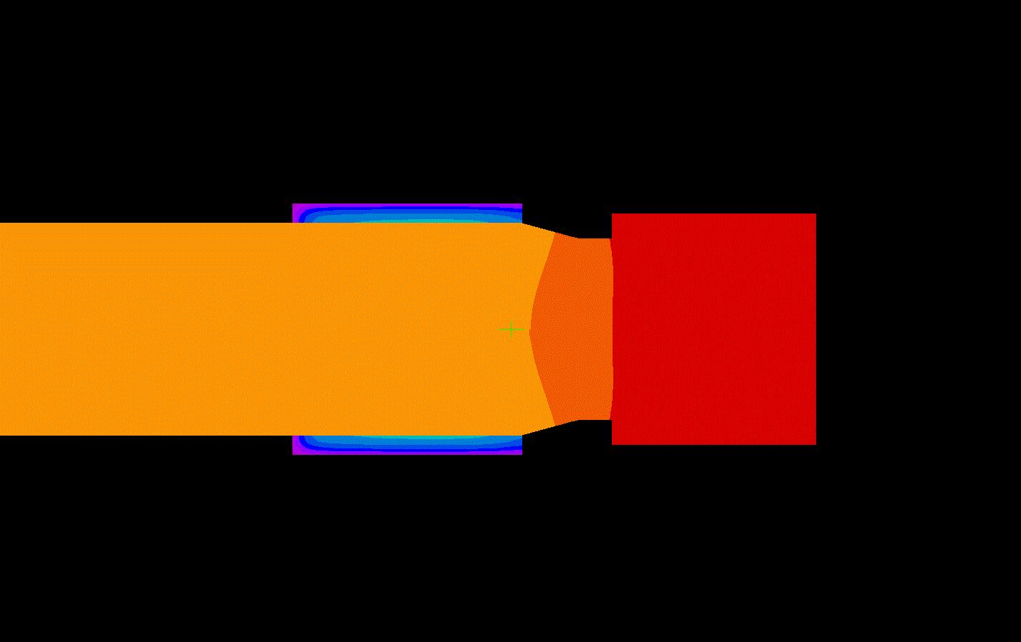 Temperature contour after 25sec drawing