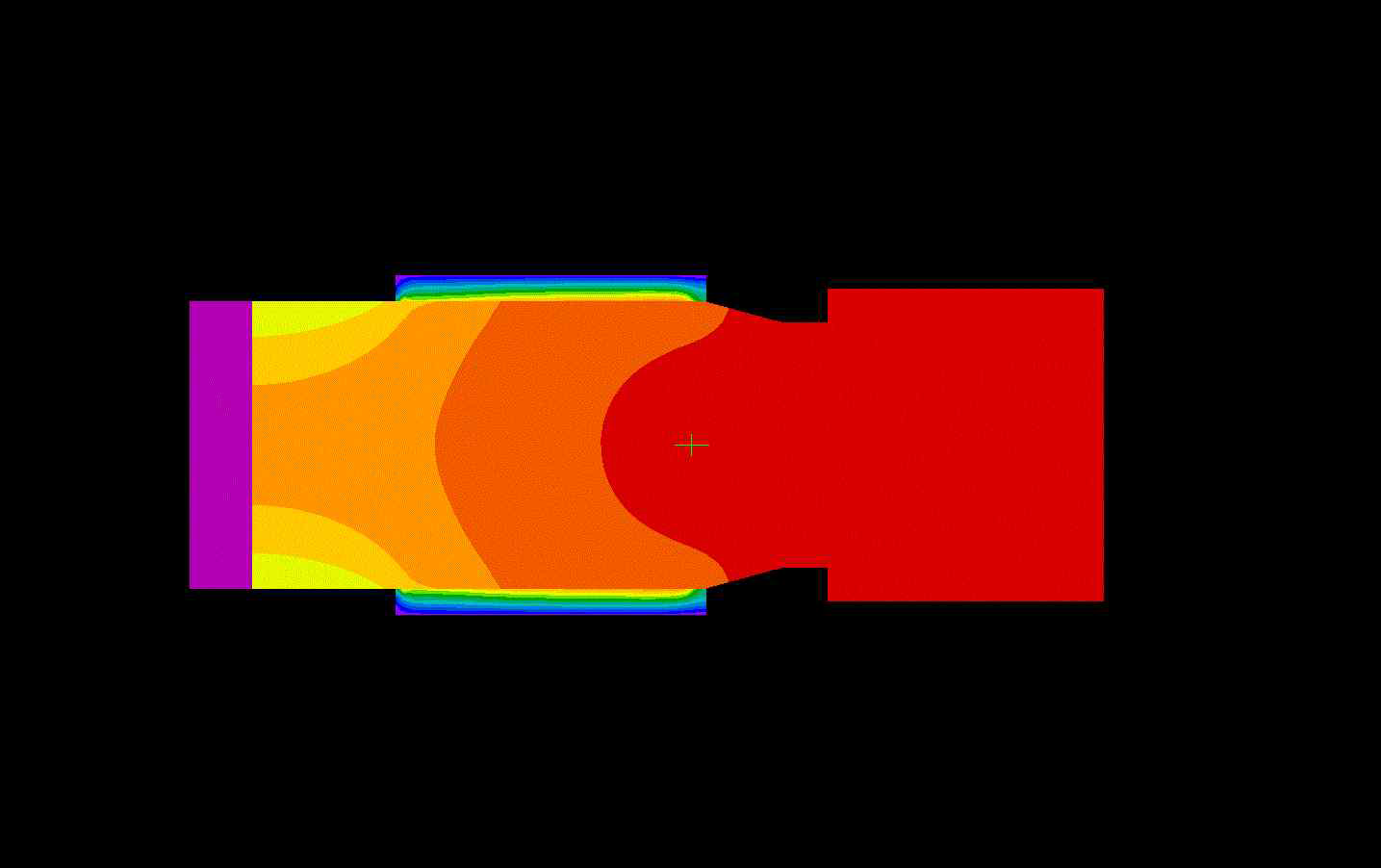 Temperature contour after 2sec. drawing