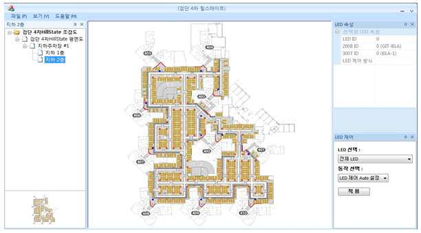 LED 조명 통합 제어 소프트웨어 조명 도면 - Map-Viewer
