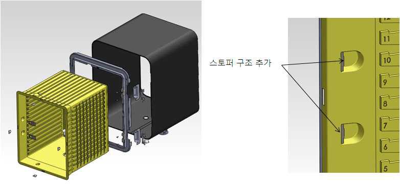 문의 잠금해체방지를 위한 스토퍼 추가