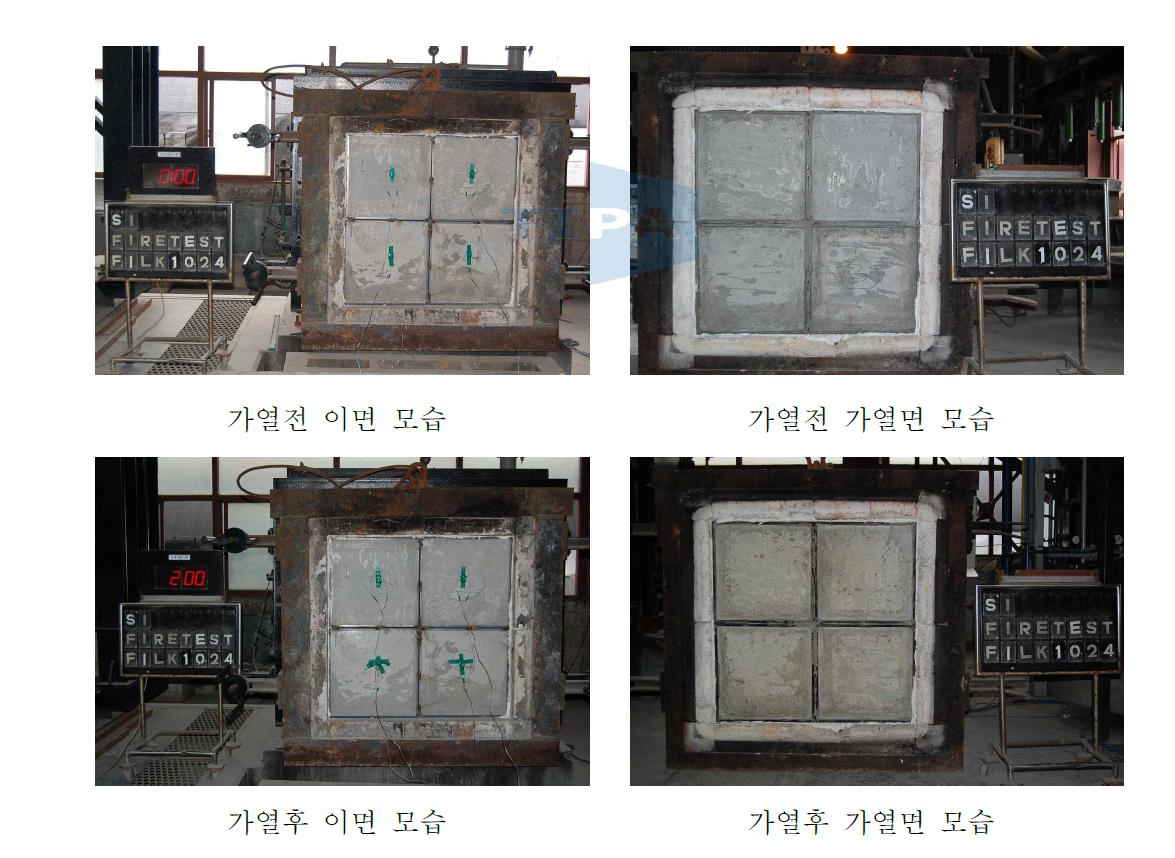 내화물 내화성 평가 실험(내화물 두께 50 ㎜)