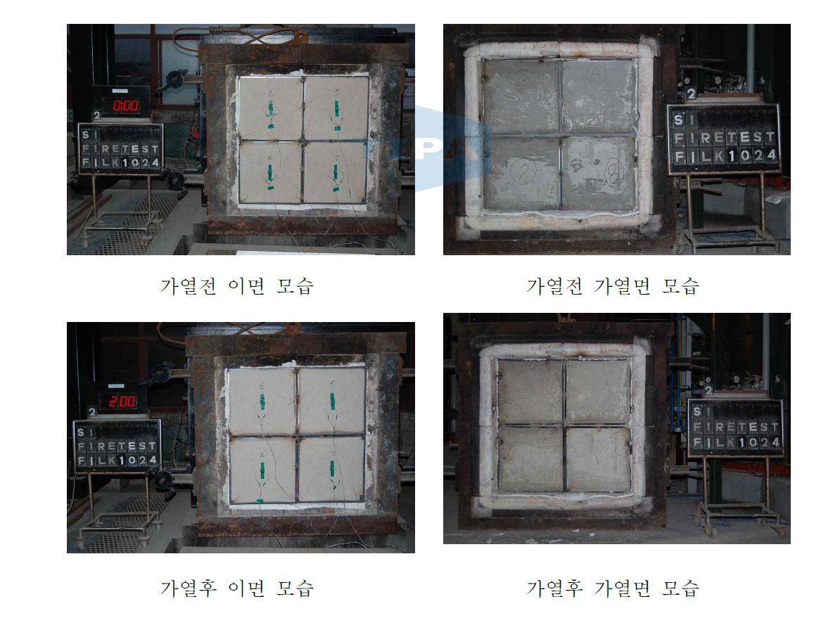 내화물 내화성 평가 실험(내화물 47 ㎜ + CRC보드 3 ㎜)