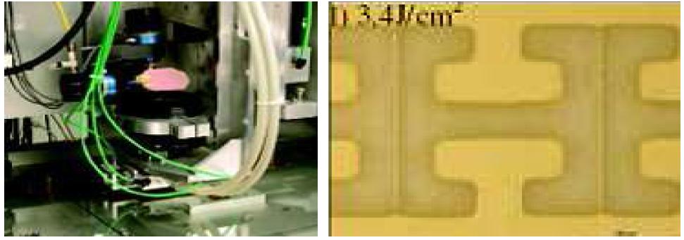 Exitech사(영국)의 스캐너 -스테이지 연동 방식의 PDP용 ITO 패터닝용 고속 레이저 미세 가공기