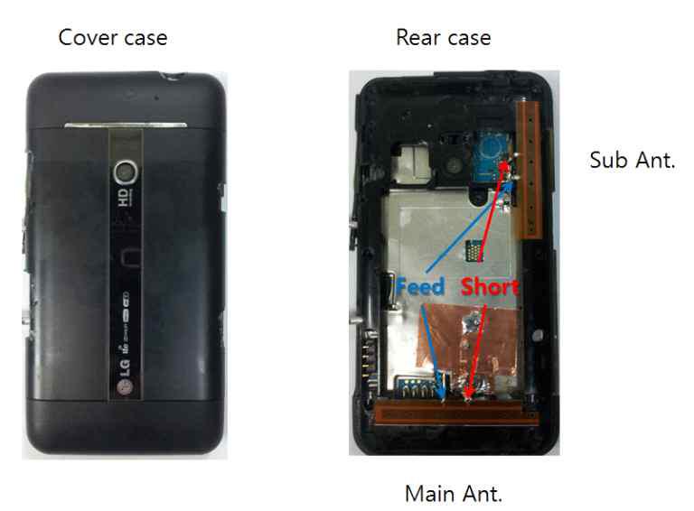실장된 안테나 구조(페라이트 부착 전)