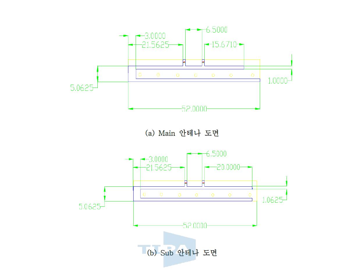 실장된 안테나의 세부 도면