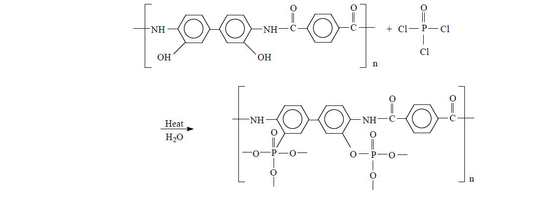 Phosphorylation of polyhydroxy amide(PHA)