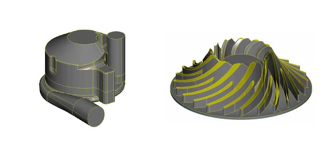 기존 선진샘플 블로워 3D 전체 형상 및 Impeller 형상