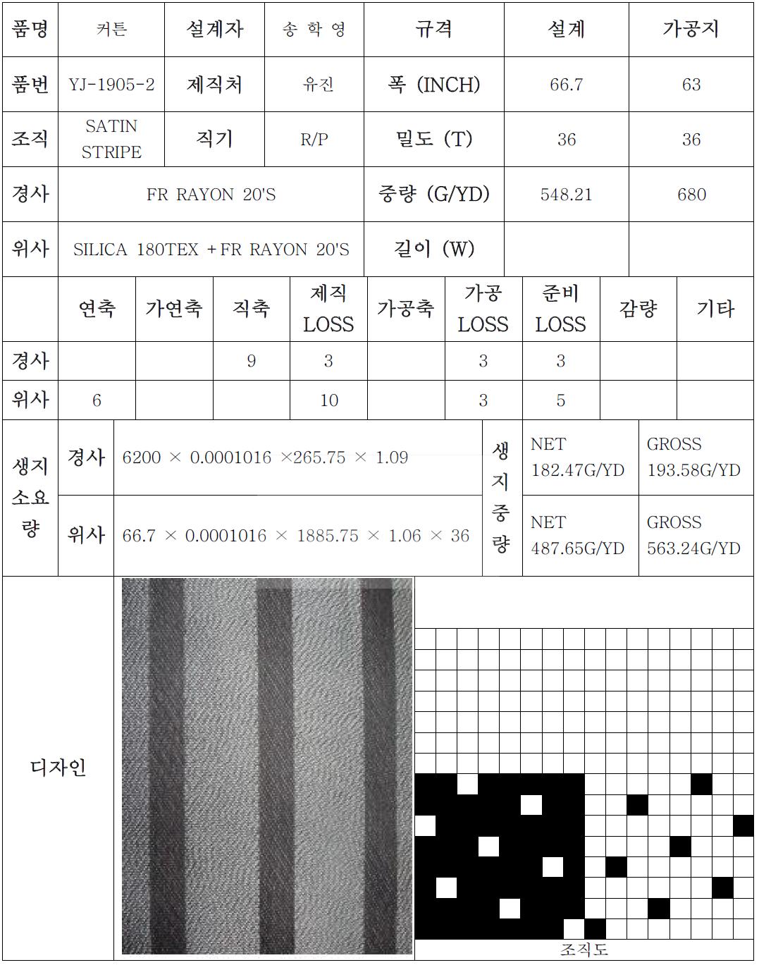 직물 설계표 - 3