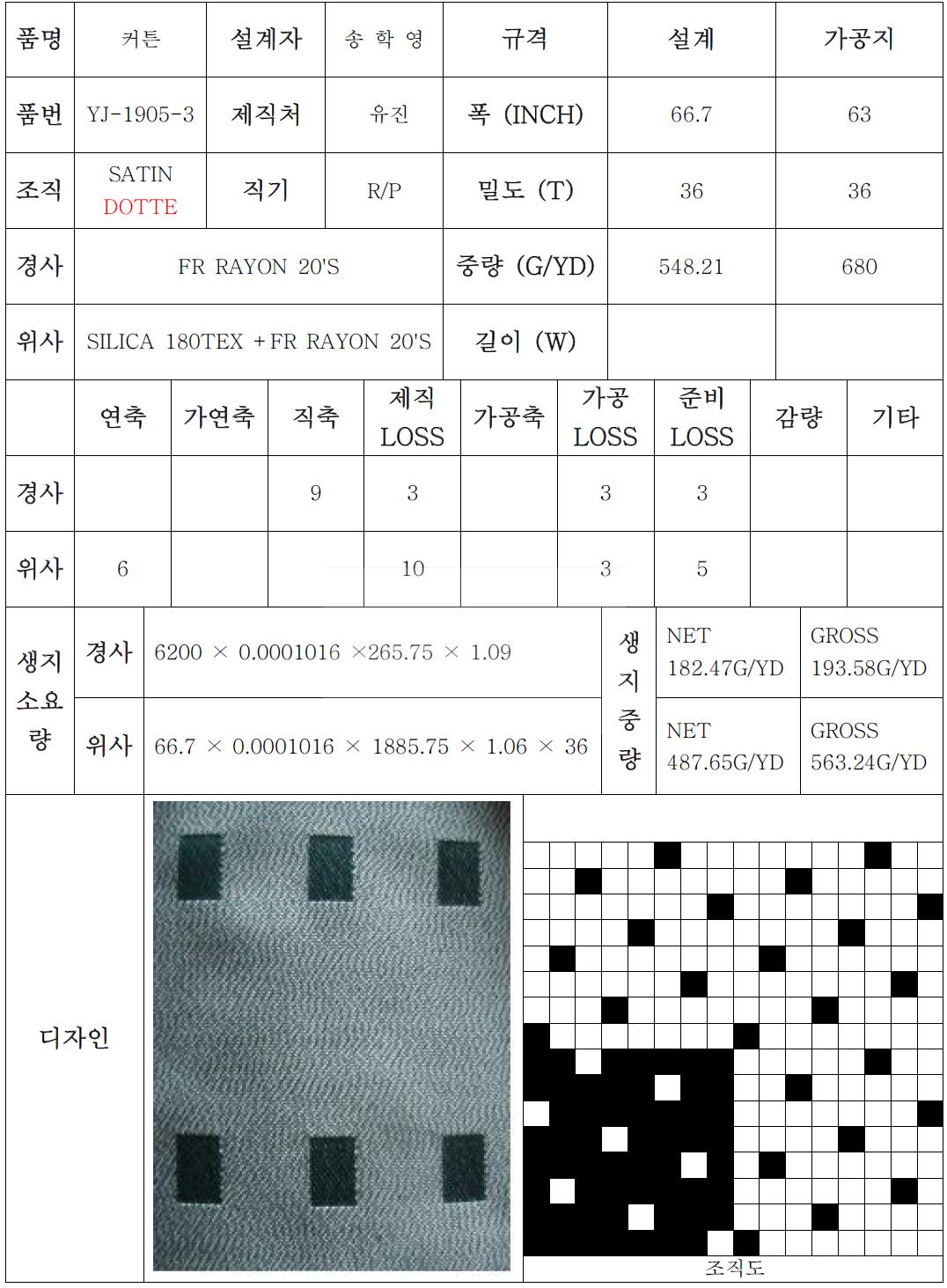 직물 설계표 - 4