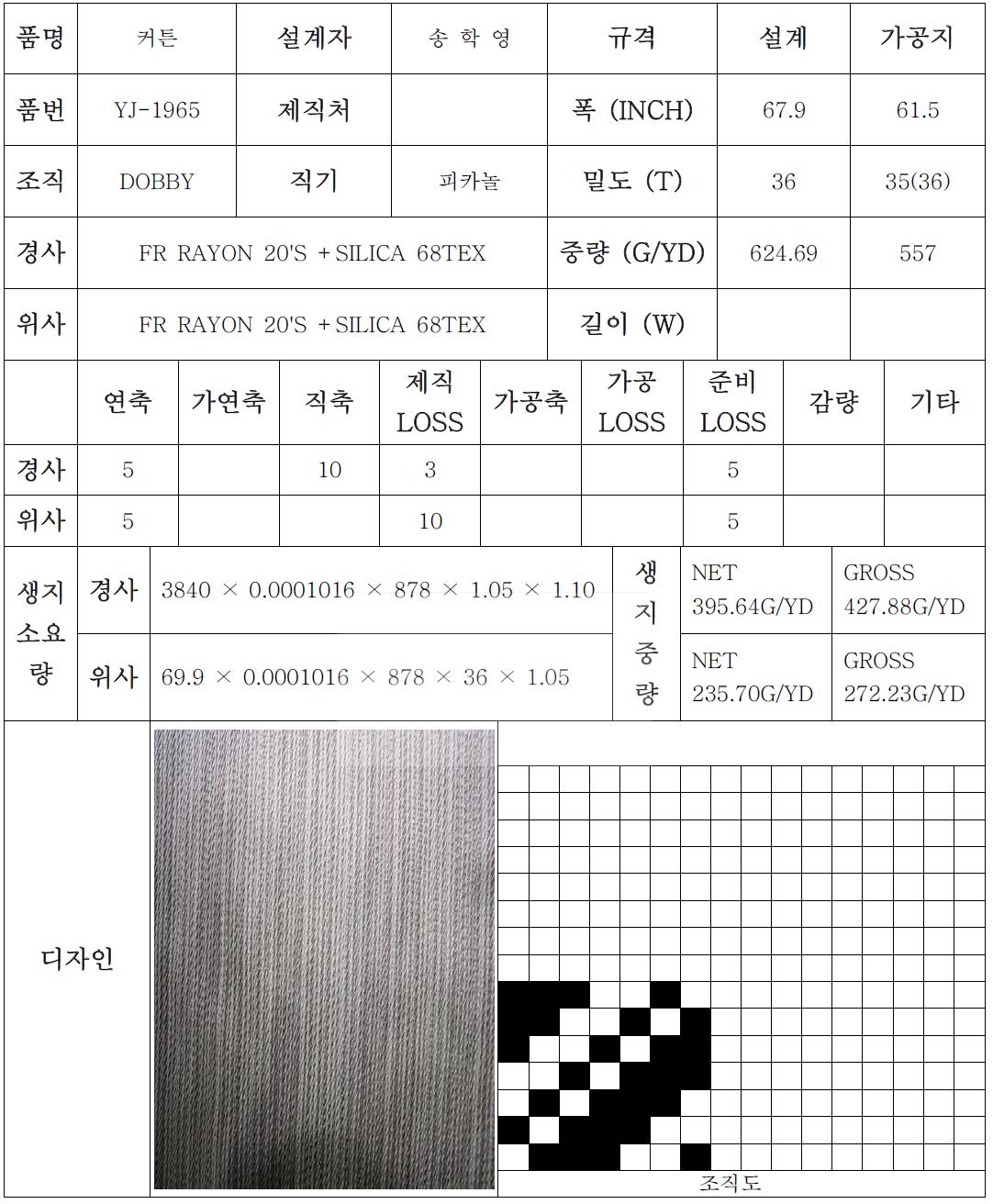 5. 직물 설계표