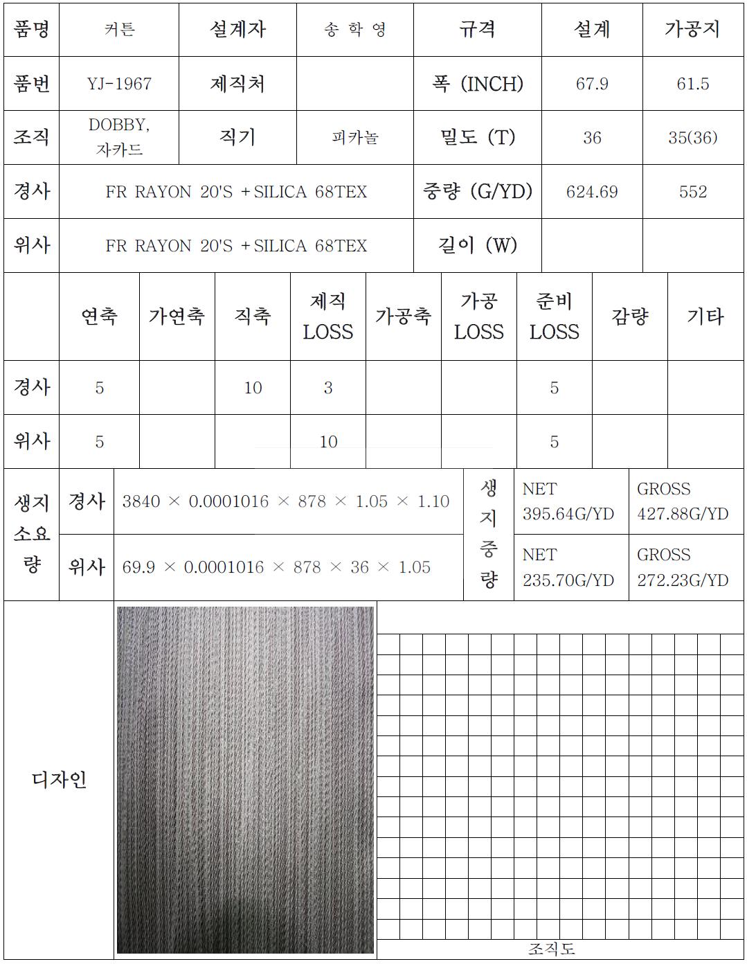 7. 직물 설계표