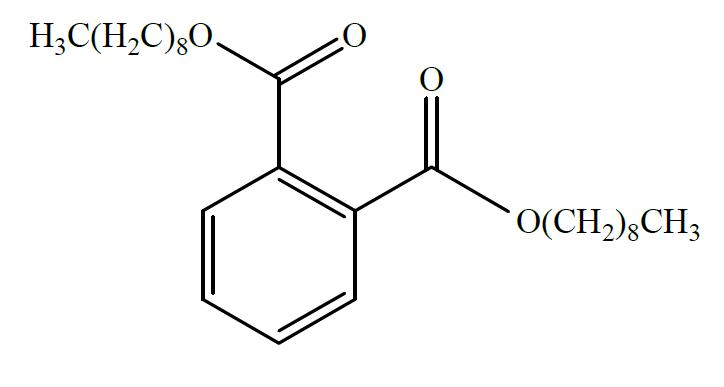 Chemical structure of 1,2-Benzenedicarboxylic acid, dinonyl ester