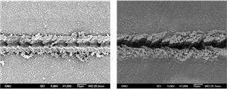 HAZ on the surface of a Ni block caused by picosecond laser pulses