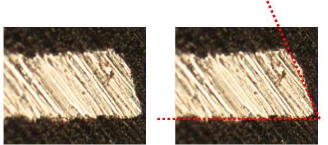 Fabricated FMM patterns with a defocus increment of 0.5mm: FMM angle of ~70°