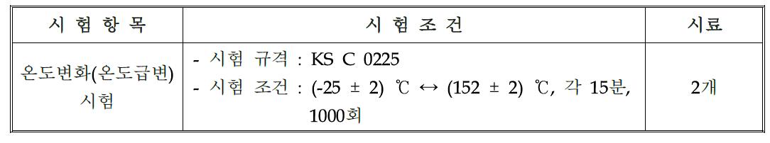 온도변화(온도급변)시험의 시험조건