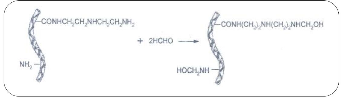 Formaldehyde 제거제와 formaldehyde의 화학적 반응