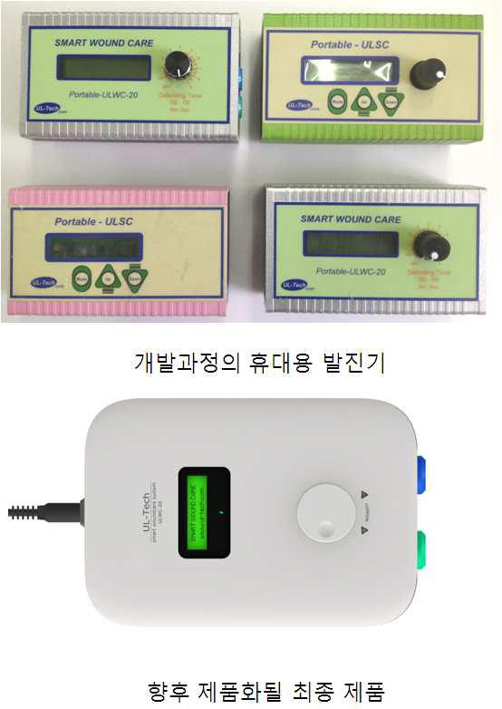 개발과정의 발진기 외형 및 최종제품의 사진