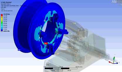 휠과 클램프가이드의 등가응력(1)