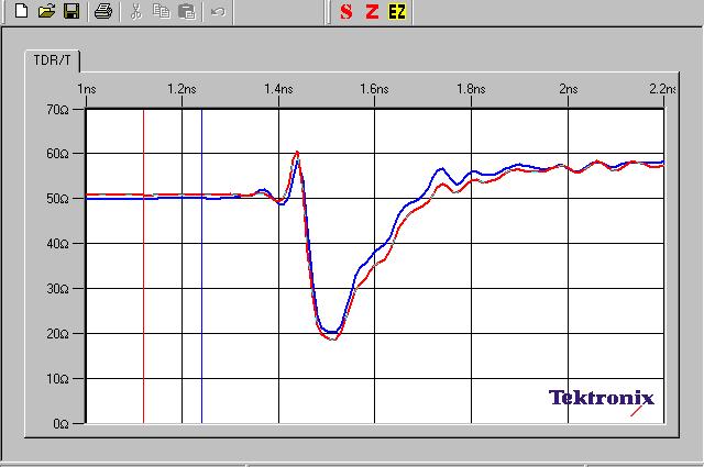 1차 평가보드의 TDR Impedance