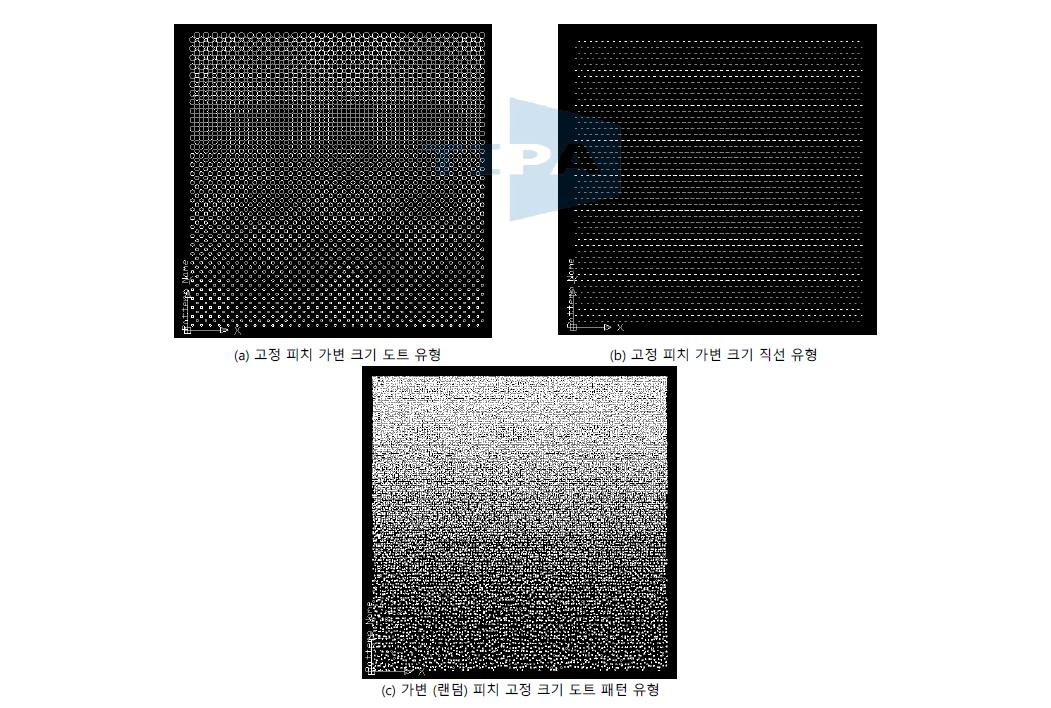 개발된 도광판 텍스처 프로그램에 의해 생성된 CAD 파일 예시