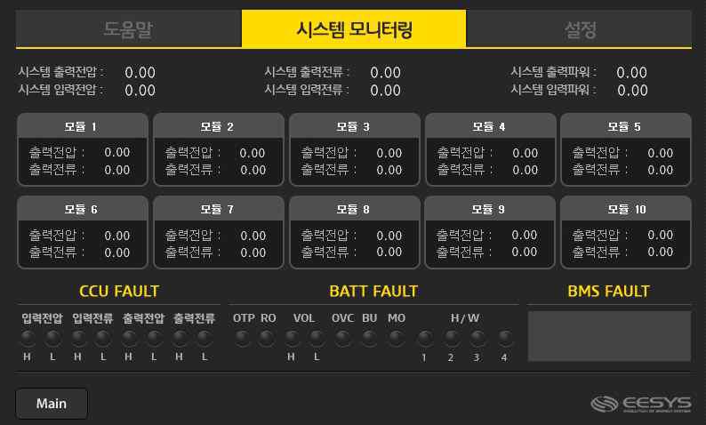 시스템 모니터링 메인 화면