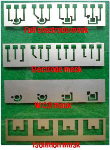 1차로 제작한 전극 마스크