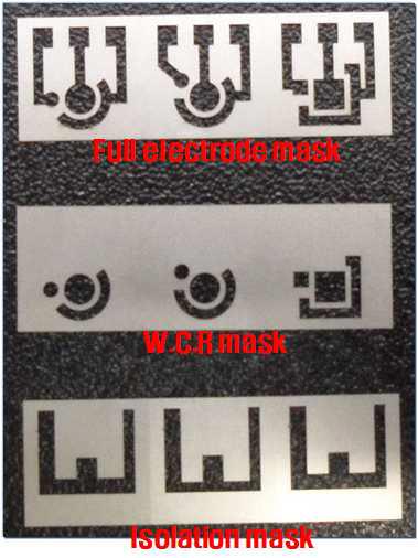 2차로 제작한 전극 마스크