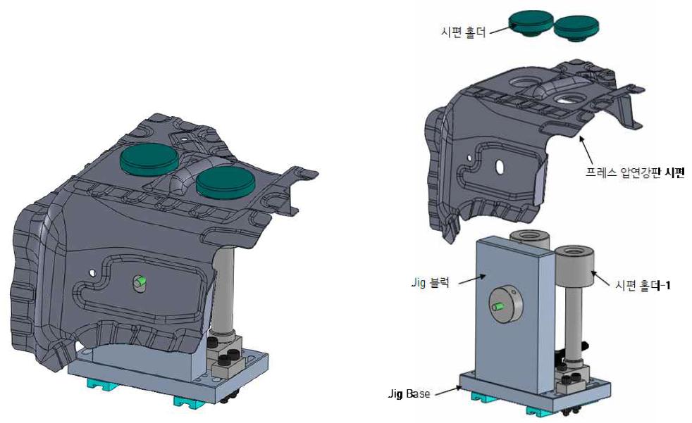 현장적용 대상 부품(I.S.테크) 지그 설계 모델