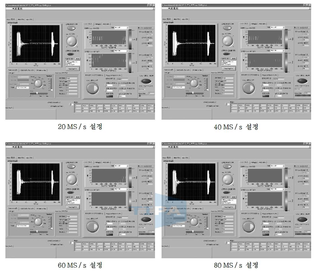 Sample rate 설정 관련 시험 결과