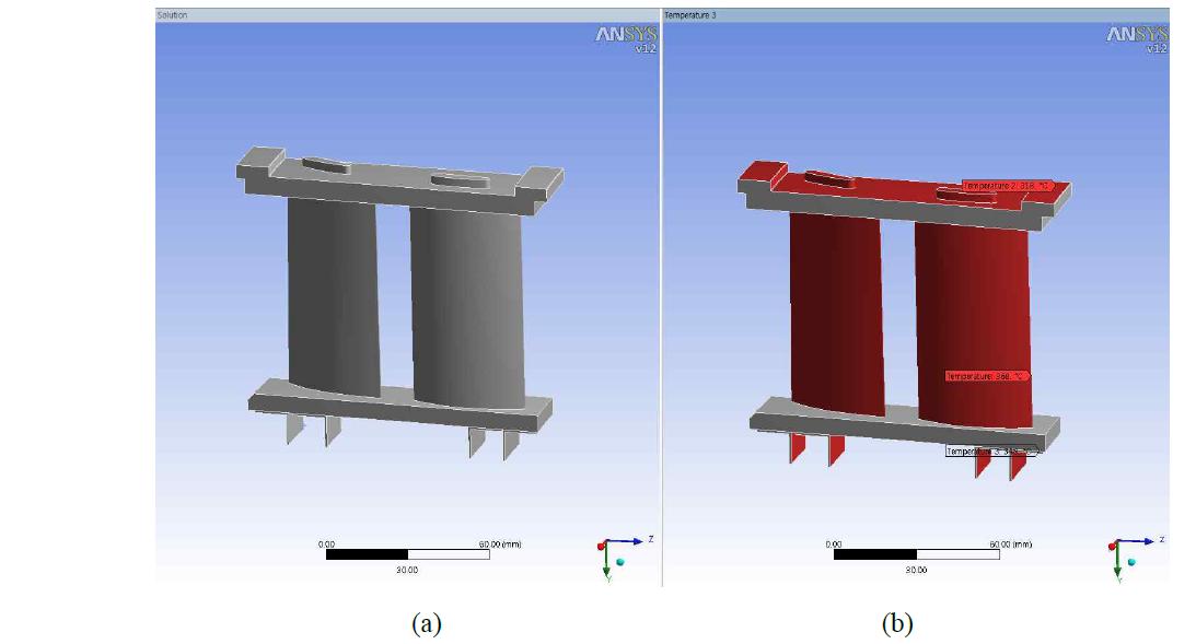 FEM model: solid geometry (a) and Temperature boundary condition for the stage 19 blade