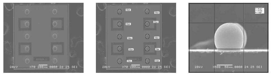 Tx/Rx chip의 solder ball 형상