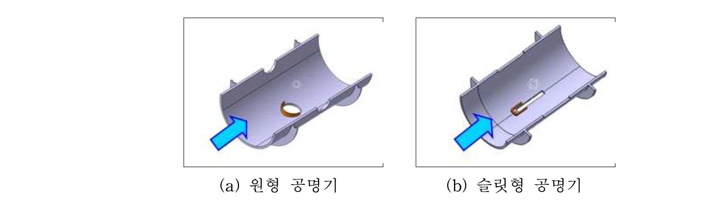 각 모델별 에어댐을 부착한 공명기