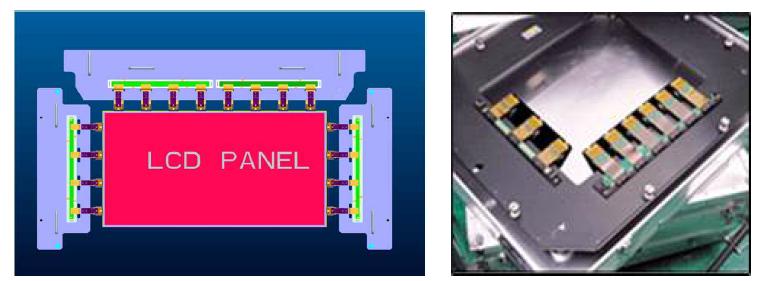 LCD Panel 검사용 Probe Unit의 설치개념도 및 Probe Unit