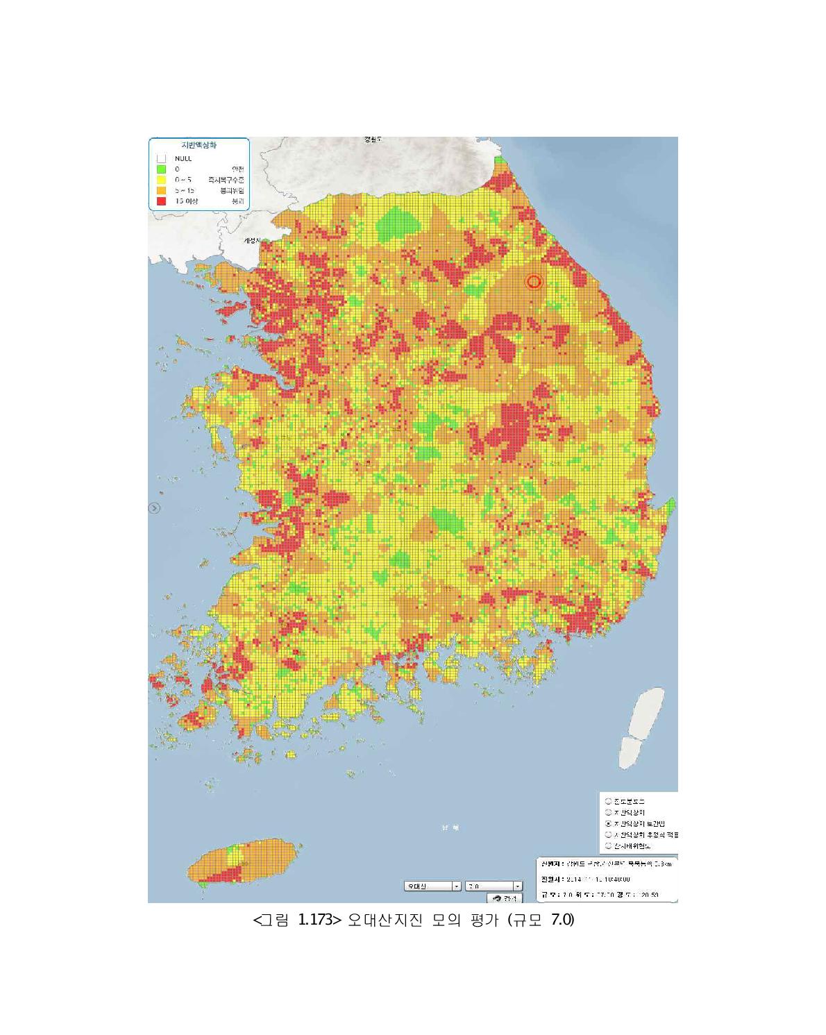 오대산지진 모의 평가 (규모 7.0)