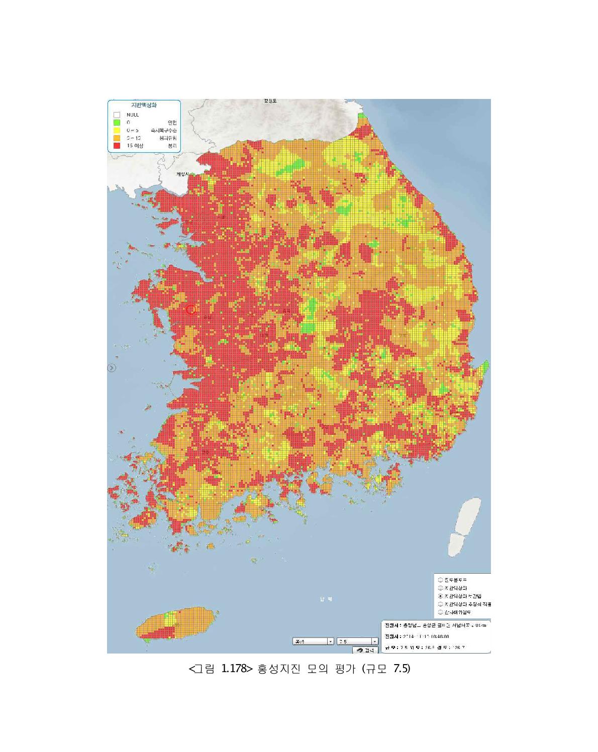 홍성지진 모의 평가 (규모 7.5)