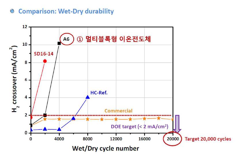 wet/dry cycle 테스트를 통한 A6의 내구성 평가