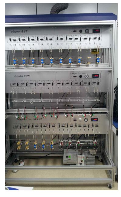 30채널급 금속공기전지 충방전 시험 장비.