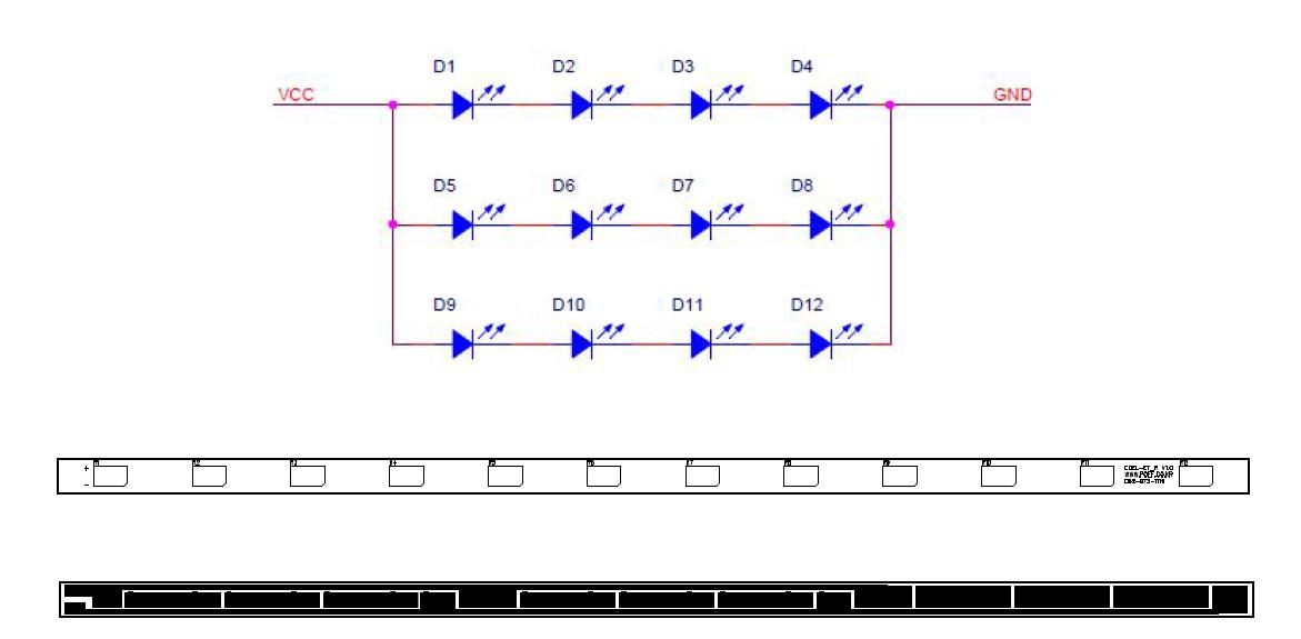 LED모듈 PCB 설계도 및 최종 PCB(RED)