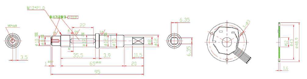 모터 샤프트 및 센서 PCB 도면