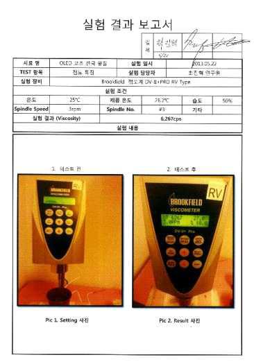 AgCu 보조전극 물질의 점도 특성 결과