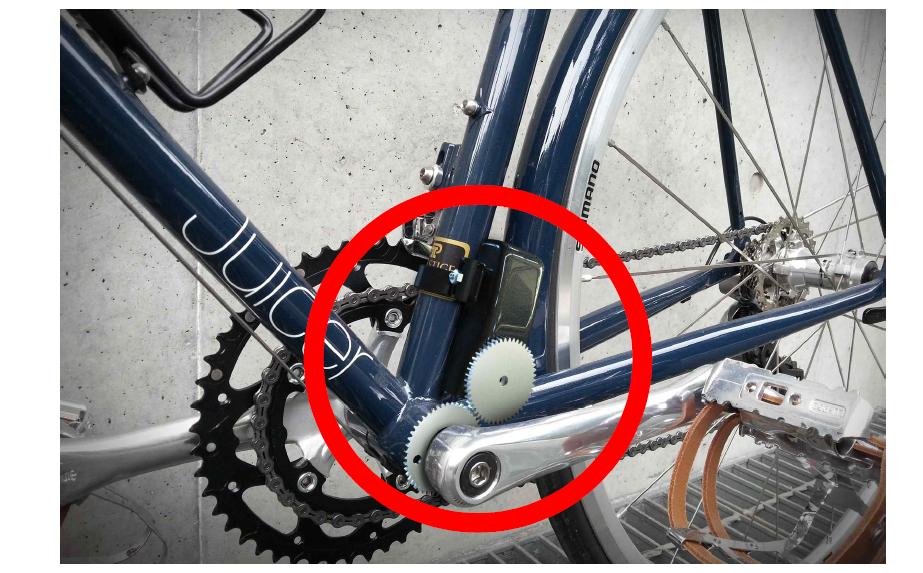 자전거에 장착된 자가발전 장치 부 실제 개발 결과물