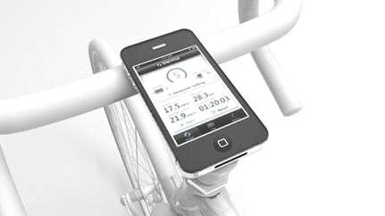 자전거에 장착된 스마트폰 어플리케이션 디자인 구상도