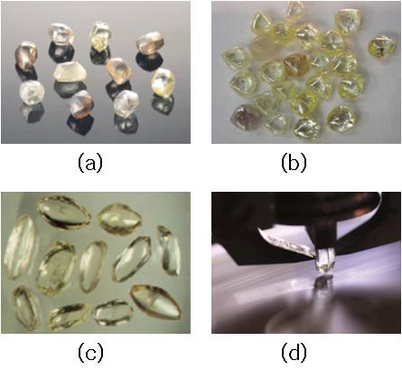 다양한 형태의 천연다이아몬드 원석
