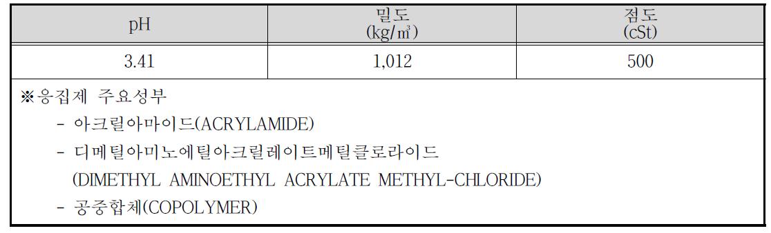 응집제의 성상